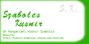 szabolcs kusnir business card